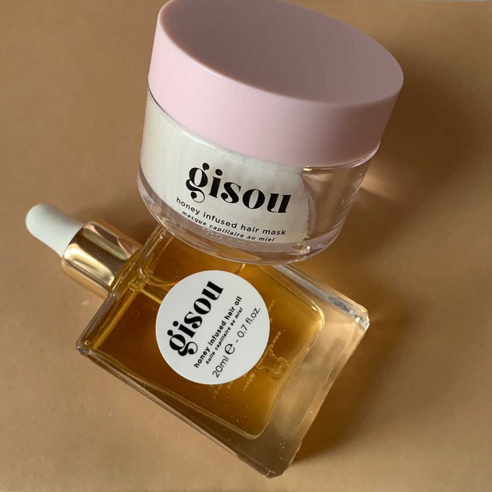 Gisou honey infused Hair Oil (20ml) and Hair Mask (25ml). Brand new!